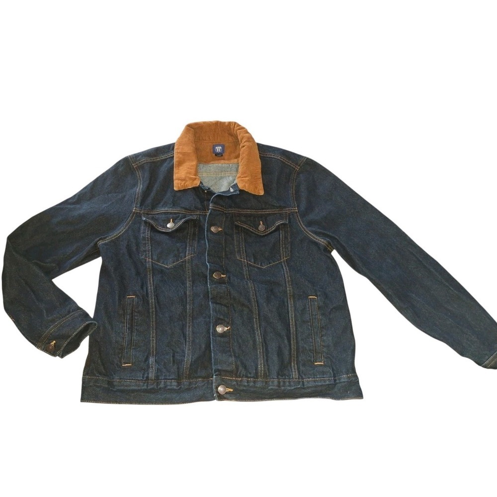 Women's Route 66 Premium Jeanswear Dark Wash Denim Corduroy Collar Size XXL